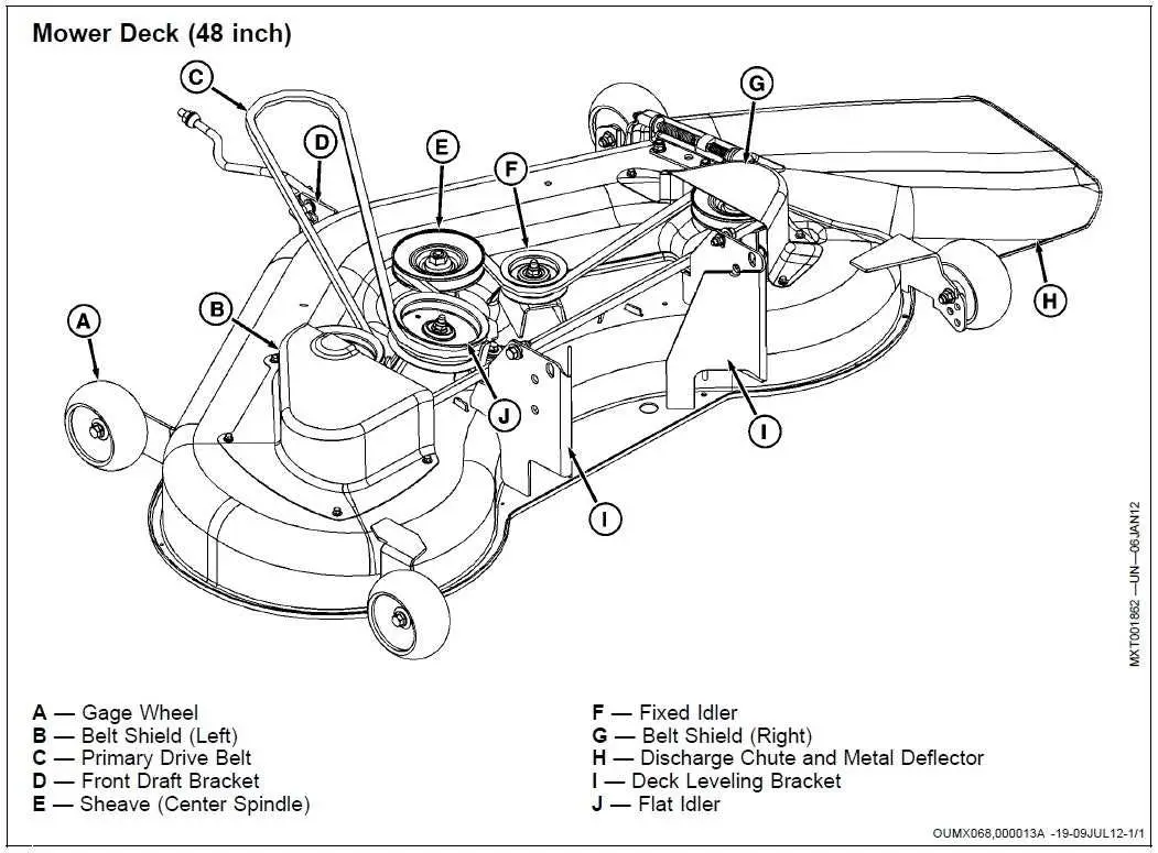 john deere d160 mower belt diagram
