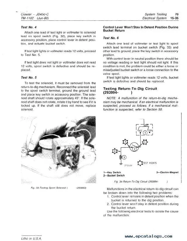 john deere 450c ignition switch diagram