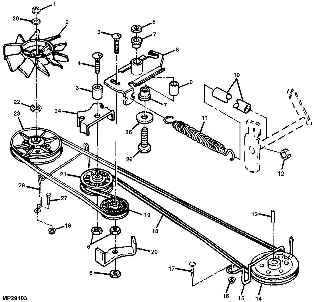 john deere riding lawn mower drive belt diagram