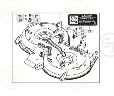 42 inch john deere mower deck parts diagram