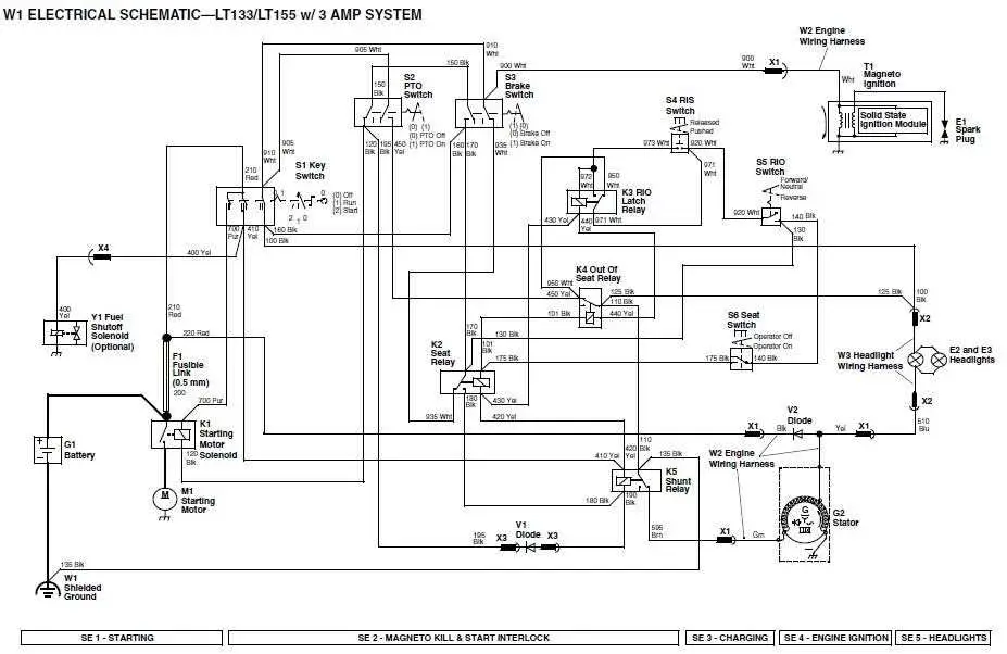 wiring diagram for john deere lt155 tractor
