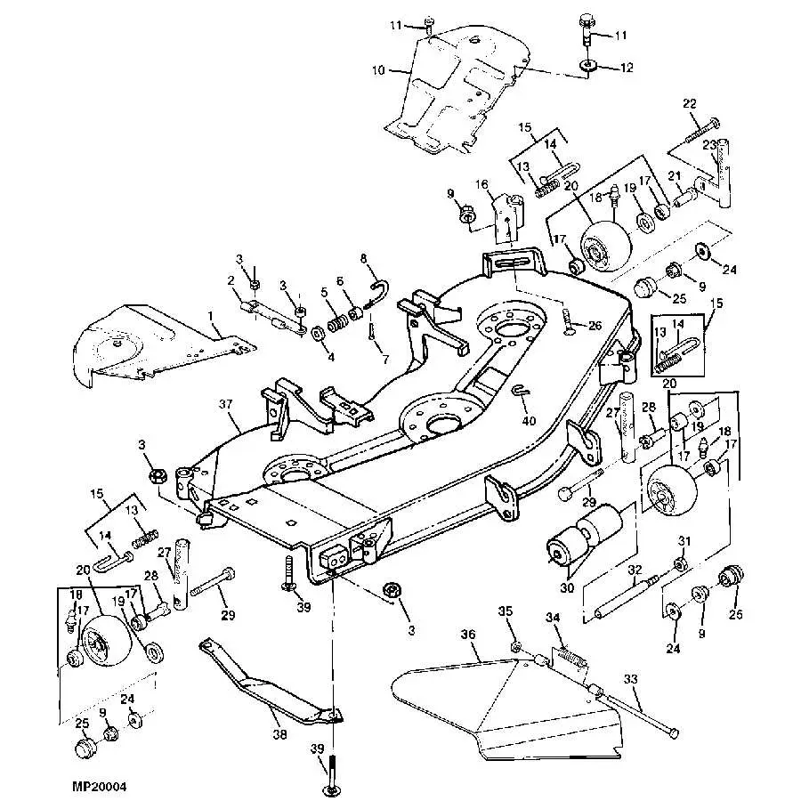 john deere z425 54c parts diagram