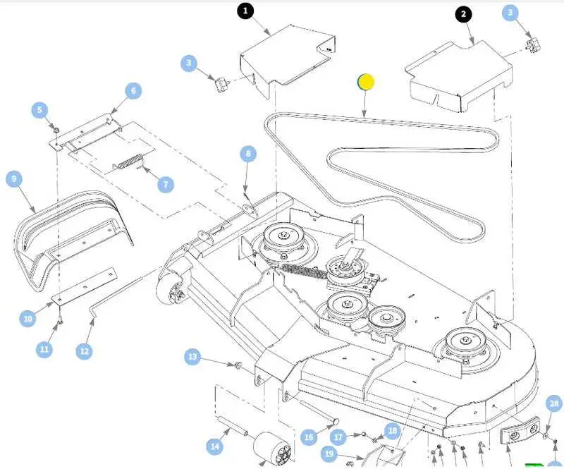 john deere 46 inch mower deck parts diagram