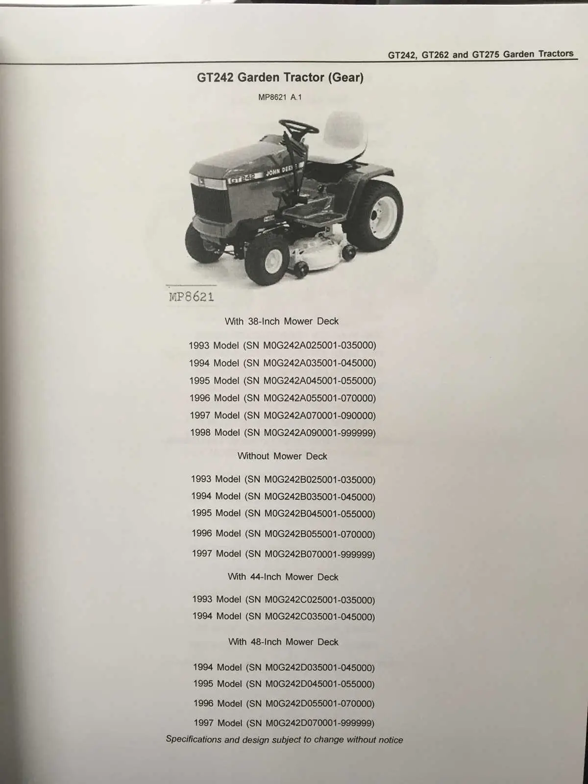 john deere gt242 diagram
