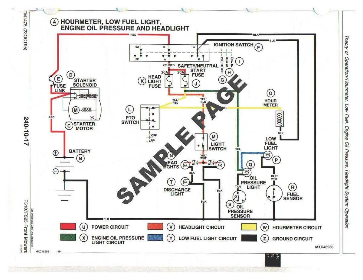 wiring diagram for john deere f525 mower
