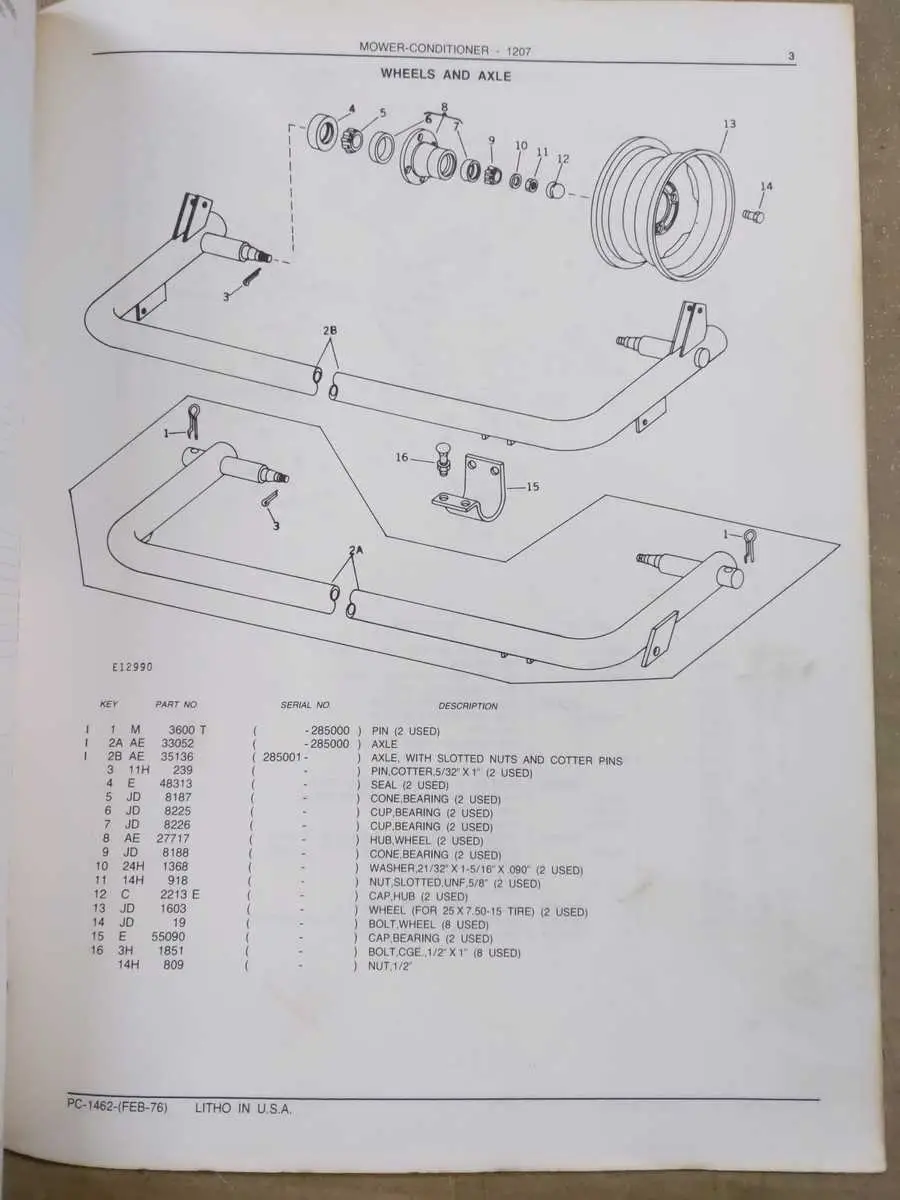 john deere 1207 parts diagram