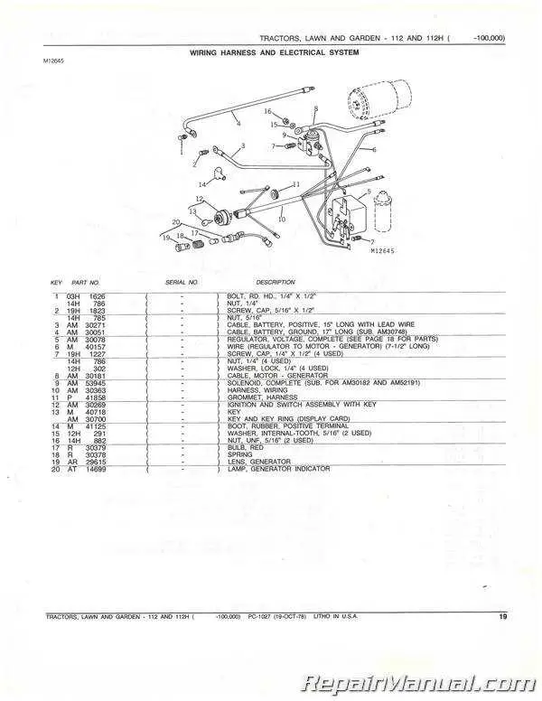 1973 john deere 112 wiring diagram