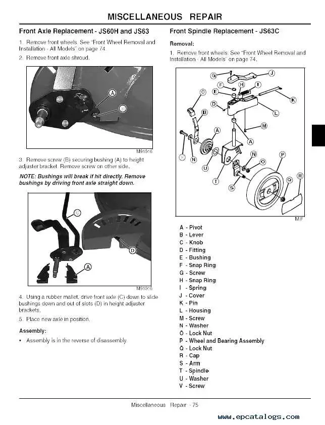 john deere js63 mower parts diagram