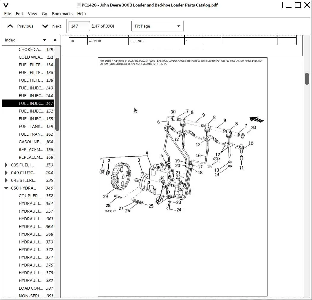 john deere 300b hydraulic diagram
