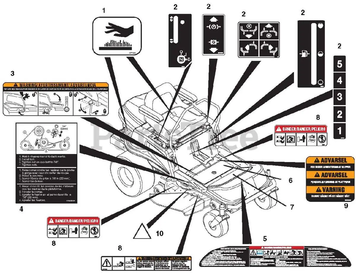 mowing deck diagram for a la 10p john deer