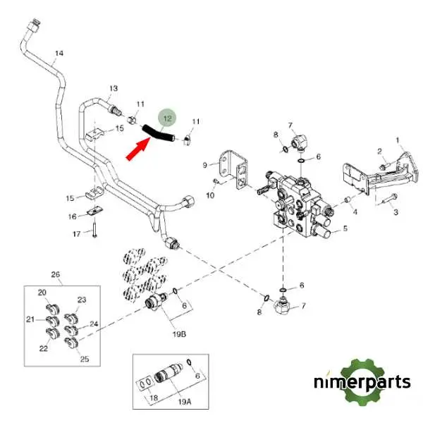 john deere 50g hydraulic hose diagram