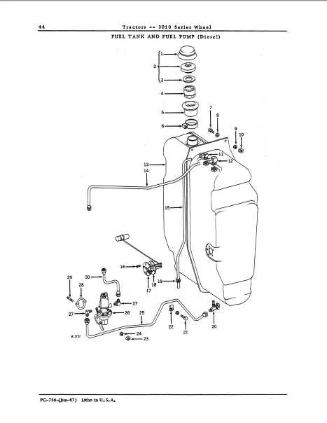 john deere 3010 diesel headlight diagram