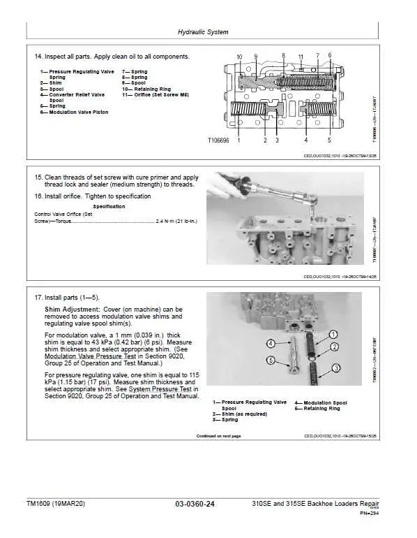 john deere 310 se backhoe parts diagram