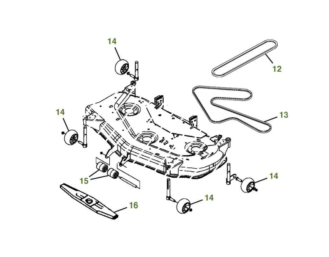john deere g110 54 deck belt diagram