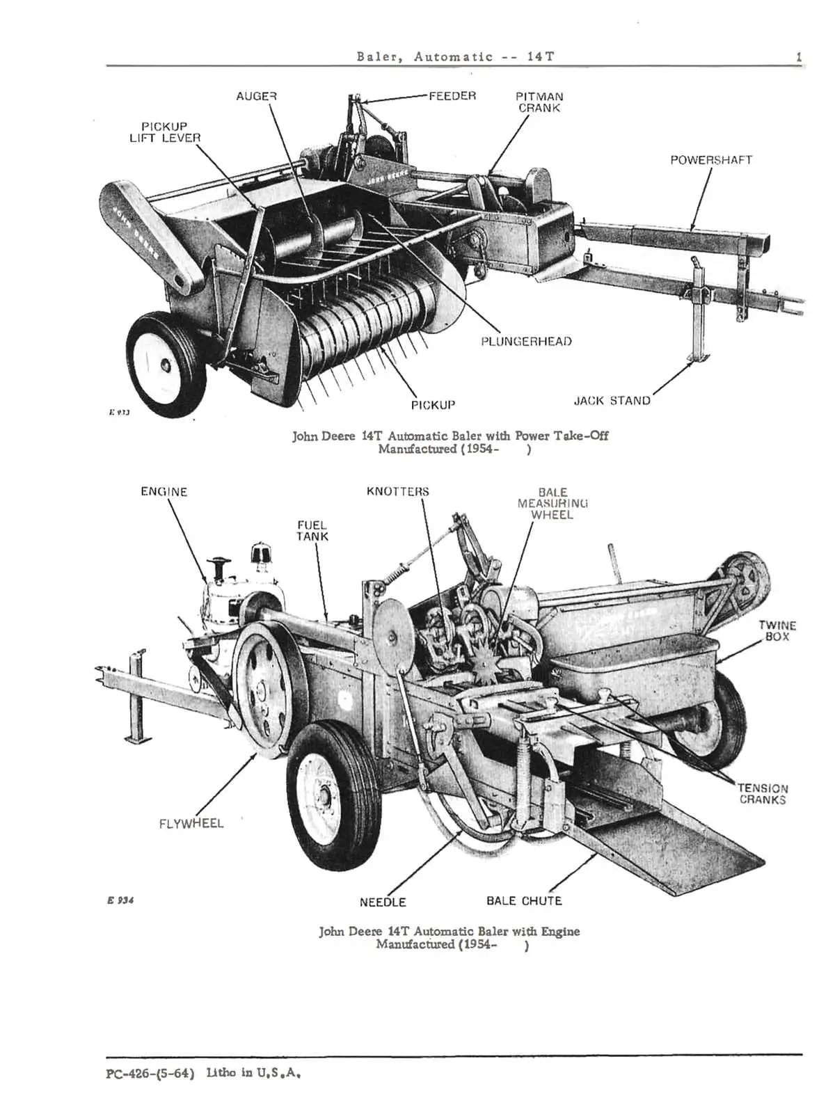 john deere 466 baler parts diagram