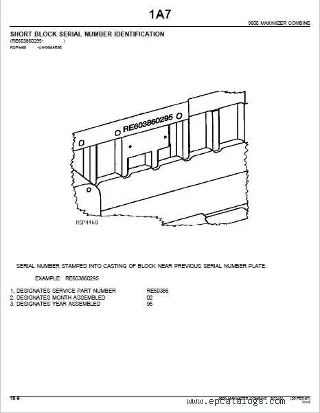 john deere 9600 parts diagram