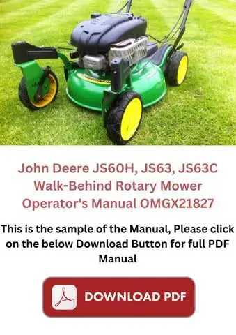 john deere walk behind mower js63 parts diagram