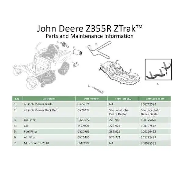 john deere z355e deck diagram